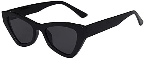 WQZYY&ASDCD Sonnenbrille Herren Damen Blaulicht Brille Frauen Brille Cat Eye Frame Shades Transparent Ocean Lens Uv400 Eyewear-Black