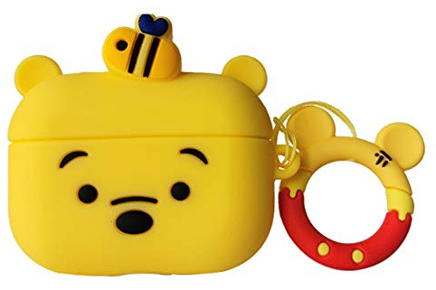 Kompatibel mit AirPods Pro Winnie, Kinder Teenager Mädchen Frauen Silikon Schutzhülle für AirPod Pro, Kawaii Cartoon 3D Cute Cover für AirPods Case Honey Winnie
