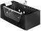 Vente-unique-Baignoire balnéo vitrée semi-îlot à leds DYONA - 1 place - 260L - 170 * 85 * 58cm - Noir brillant
