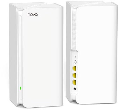 Tenda MX15 Pro Paquete de 2, Sistema Wi-Fi 6 Mesh, AX5400 Wi-Fi en Malla de Doble Banda 2,4 GHz/5 GHz, Cobertura de hasta 240㎡(2800ft²), OFDMA+MU-MIMO, Instalación Sencilla, Control Parental
