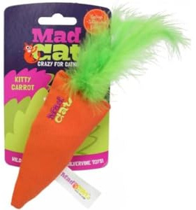 Mad Cat Kitty Carrot Plush Cat Toy Filled with Premium Catnip, 1-Pack | Plush Toy, Unique Blend of Premium Catnip & Silvervine, Pesticide Free