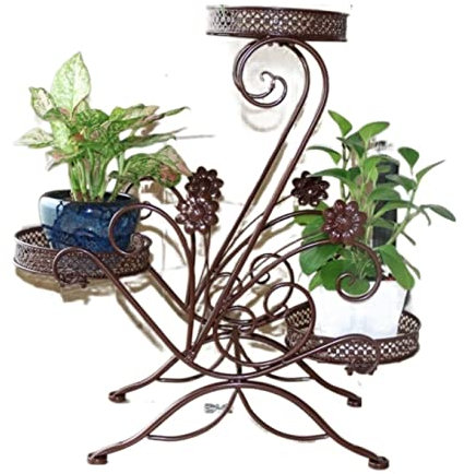 Pflanzenregal Blumentreppe Blumenständer 3 Etagen Schmiedeeisen Blumenständer Balkon Blumentopf Halter Pflanzenständer Wohnzimmer Dekoration Pflanzenständer Blumenregal Blumenbank ( Blue : R , Size :