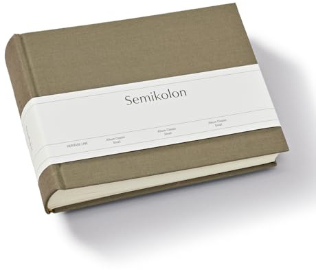Semikolon 369949 Album Classic Small - 21,5 x 16 cm - 80 Seiten cremefarben, für 10 x 15 Fotos - fango beige