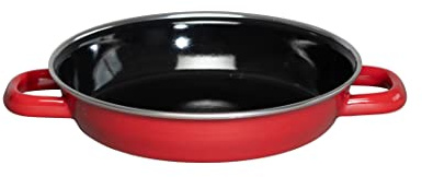 Riess, 0044-020, Eier- und Servierpfanne Ø 20cm, COLOR ROT, Rot, Emaille, Vol. (rec.): 0,7 Liter, Made in Österreich, LBH: 26,1x19,8x4,1cm, 0,703kg, Eierpfanne, Emailliert, Kratzfest, Ofenfest