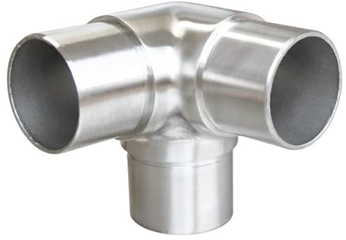 Eckfitting mit 90° Winkel, für Rohr Ø 42,4x2,0 Edelstahl V2A Rohrverbinder Verbinder für Rohre Geländerbau Geländer Treppen Balkongeländer Terrassengeländer Balkon Terrasse