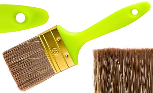 ToolSpace | Pinceau de Peinture | Pinceaux de Lasure Acrylique et Teinture | Pinceau Plat 63mm | Usage Domestique, Vernissage | Poils Synthétiques | Brosse de Mur, Vitrificateur, Carrelage, Plâtre