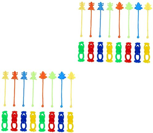 jojofuny 80 STK Klebrige Tiere Weiches Froschspielzeug Sensorische Zappelspielzeuge Realistischer Frosch Spielzeug Für Sensorische Störungen Dehnen Zappeln Marionette Tragbar Kieselgel Kind
