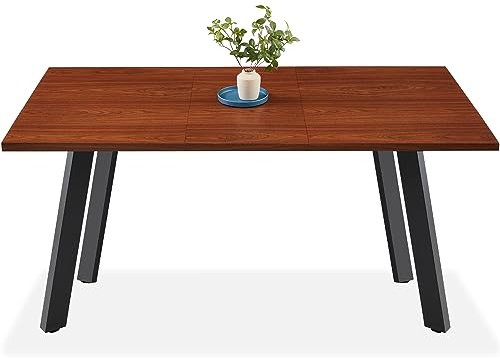Best Choice Products Ausziehbarer Esstisch, 119 bis 160 cm, moderner großer ausziehbarer Küchentisch für bis zu 6 Personen, mit Blattverlängerung, 2 Schlössern, 60 kg Kapazität – Braun