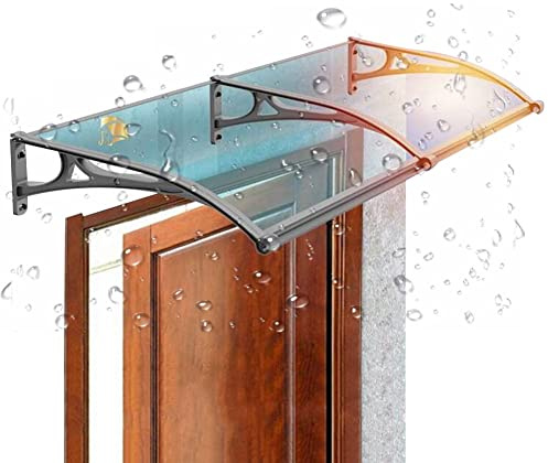 Türmarkise, großes Waschbecken-Überdachung, schnee- und regenbeständig, Dachvordächer, Außenüberdachung mit Aluminiumhalterung, individuelle Größe (Farbe: Schwarz, Größe: 60 x 160 cm) (Schwarz 80 x 16