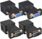 Xiatiaosann Connettore VGA maschio a RJ45 femmina con connettore VGA femmina a RJ45 femmina, adattatore cavo di rete VGA da 15 pin a CAT6 RJ45 (confezione da 4)