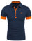 COOFANDY Polo Shirts for Men Adult Cotton Men's Golf Tops Short Sleeve Slim Fit Summer T-Shirt Casual Tops Navy & Orange L
