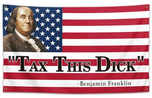 Benjamin Tax This Dick Flagge, Banner, lustiges Poster, UV-beständig, Wandflagge mit Messingösen, für Studentenwohnheim, Raumdekoration, Outdoor, Partys, Geschenk