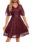 Wedtrend Pailletten Kleid Damen Cocktailkleid Damen Knielang Sexy Sommerkleid WTS6003 Burgundy XL