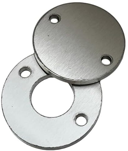 Ronden gelocht, Größe Ø 70 x 6 mm Edelstahl V2A Runde Edelstahlplatte Endkappe Deckel Flansch Edelstahlkappe Ankerplatte Rohrabschluss Platte Blech Rund Rohrverschluss Geländer VA A2 AISI304 AISI 304