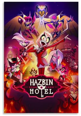 1 poster decorativo da parete a tema anime Hazbin Hotel, decorazione artistica da parete per interni, decorazione per interni, per bar, ristoranti, soggiorno, 20 x 30 cm, senza cornice