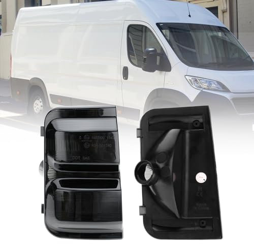 NSLUMO Blinker-Kontrollleuchtengehäuse, Seitenspiegelleuchte für f.iat Ducato 250, peug.eot Boxer, Citr.oen Jumper Relay Mk3 2006–2024, getönte Rückspiegel-Blinkerlinse Ersatz