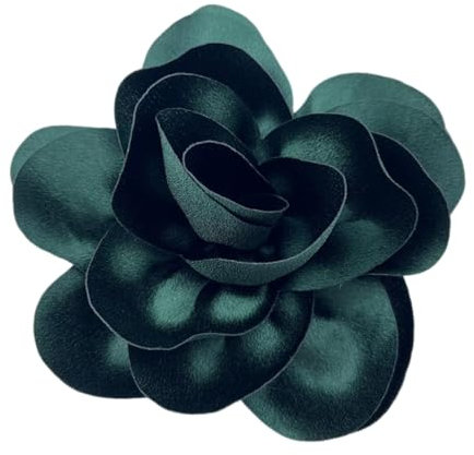 Kabelife Damen Seide Blume Brosche, Blume Ansteckblume, Blume Haarspange, Haarclip Blume, Rosen Haarnadeln Haarblume Haarblüte Haarschmuck 14CM(Grün)