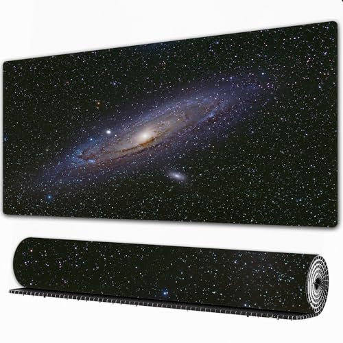 EOMKSE Mouse Pad Gaming Large Desk Pad Washable Mouse Pad Laptop Desk Mat,Star Andromeda Galaxy Nebulosa Milky Way Cosmos Open Cluster Globular Na,Home Mouse Pad with Anti-Slip Rubber Base,16x29.5 in