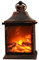 Veesper Faux Fireplace, Vintage USB Battery Operated Simulation Fireplace Lantern with Hanging Ring Flameless Faux Fireplace Light, No Battery
