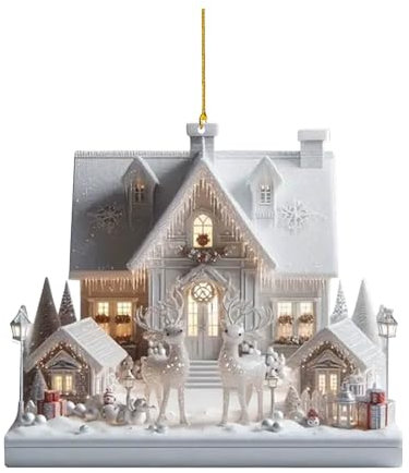 Weihnachtsdeko Aesthetic Weihnachtslandschaft Anhänger Lustige Weihnachtsbaumschmuck - Mini Christmas Tree Ornaments Personalisierbare Ornament Ausgefallene Weihnachtsanhänger