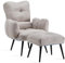 TUKAILAI Relaxsessel mit Liegefunktion, Sessel mit Hocker, Fernsehsessel mit Kopfstütze,Metallbeinen, Verstellbar Ohrensessel, Lesesessel bequem für Wohnzimmer Schlafzimmer Lounge, Leinen Beige