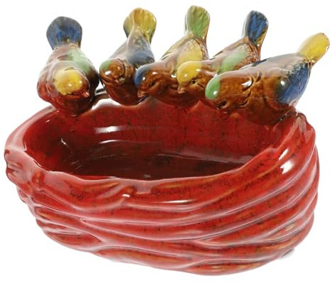 BESPORTBLE Elegante Keramik Obstteller Vögel Lebensmittel Platte Praktische Vogel Feeder Für Hause