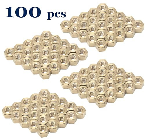 HFS(R) Thread Hex Nuts 3/8-16, Solid Brass Hex Nut (100PCS/Pack)