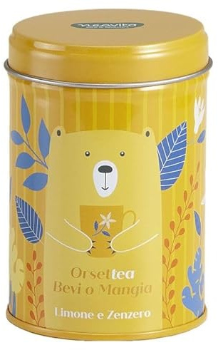 Neavità OrsetTea Bevi o Mangia gusto Limone e Zenzero - Caramelle bevi o mangia, scioglibili in acqua calda al gusto di Limone e Zenzero