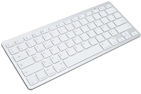 Cuifati Ultraschlanke Bluetooth-Tastatur, Kabellose Tastatur mit Scherenschaltertasten für OSX, Kompatibel mit Tablet, Laptop, Telefon, PC (Französisches AZERTY-Layout)