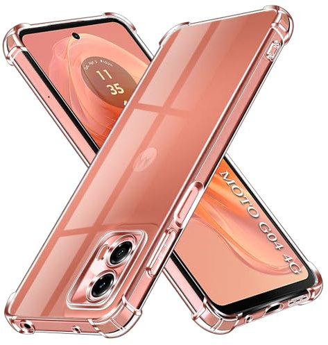 Techsuit für Motorola, G04, G04s, G24, E14 Hülle mit Soft Touch, Luftkissen Ecken, Kabelloses Laden Kompatibel, Erhöhte Kanten, Kameraschutz, Shockproof Clear Silicone Series, Transparent