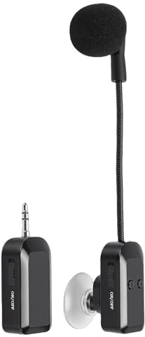 Cryfokt Microfonico Wireless per Sassofono, Portata 30 M, Batteria da 6 Ore, Microfono per Strumenti da Costruzione in Metallo, Pickup per Chitarra con Supporto a Ventosa per Musicisti, Insegnanti,