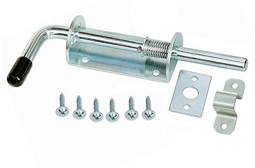 Verrou de porte à ressort - Verrou de serrure - 200/12 mm - Galvanisé (1, 200/12)