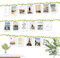 ecooe Fotoseil mit Grünes Blatt für Kreative und Schöne Dekoration DIY Bilderrahmen Wanddekoration 3 Meter Fotoleine mit 30 Mini-Holz-Klammern und 10 spurlosen Nägeln Fotoaufhängung