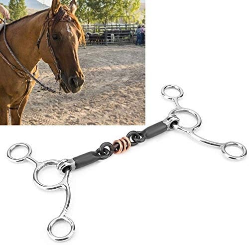 Sheens Black Horse Snaffle Edelstahl Kupferrolle mit niedrigem Hebelgriff Lose Mouth Snaffle Bit KupferwicklungGebisse