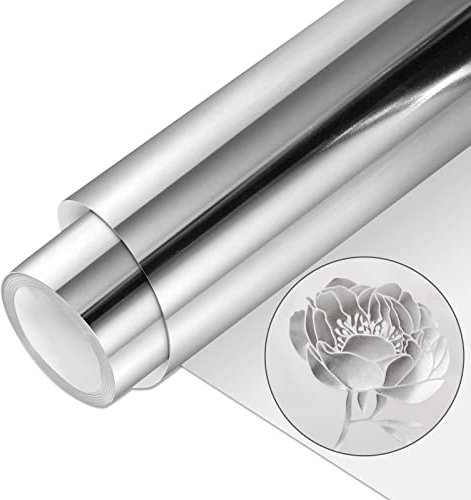 VINYL FROG HTV PU Metallic Roll Iron on Vinyl Easy to Cut & Weed Heat Transfer Vinyl DIY Heat Press Design for T-Shirts (Silver)