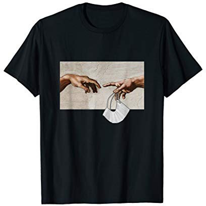 Michelangelo Lustiges Atemschutz Maske Virus T-Shirt