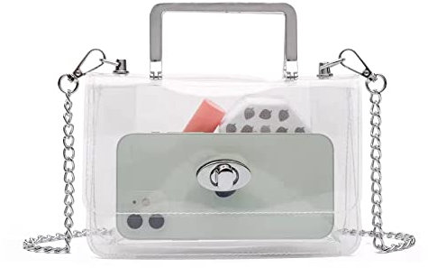 MOETYANG Durchsichtige börse für Damen, durchsichtige Clutch-börse, Crossbody, durchsichtige Handtasche, Silber (silber), EinheitsgröÃŸe