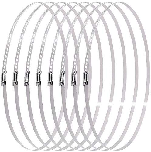 Swpeet 15 abrazaderas de manguera de acero inoxidable 304 de rango ajustable de 289-311 mm, abrazadera de manguera de engranaje sin fin de rango ajustable, abrazadera de línea de combustible, perfecta