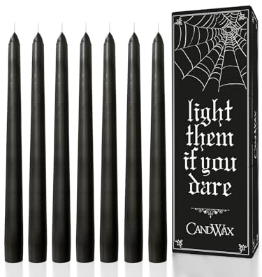 CANDWAX 30.5 cm Taper Candles - Set of 12, Dripless & Smokeless, Unscented, Slow Burning, Light Gray