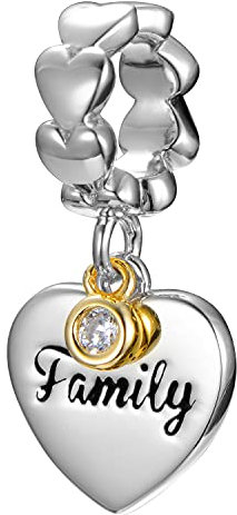 CHAMOON® Anhänger Familie Silber - Familie Anhänger 925 Sterling Silber, Charm Familie für Lederarmband Damen Family