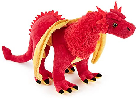 Zappi Co Kinder Kuschelweiches Großes Plüschtier - Lebensechtes Stofftier für Jungen und Kinder (Roter Drache)