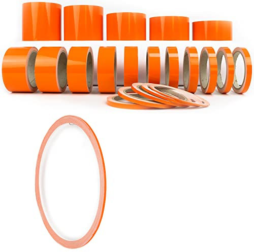 Auto Zierstreifen Orange Hochglanz Klebestreifen Folienstreifen Pinstripes Spiegel individuelles Autodekor Fensterleisten Exterieur Interieur Frontlippe Van Kfz Motorrad Boot Flugzeug (2 mm)