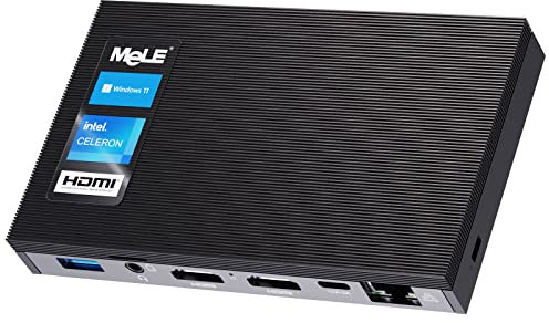 MeLE Quieter3Q Lüfterloser Mini PC Windows 11 Pro Celeron N5105 8GB 128GB, Portable Desktop HDMI Wifi6 Gigabit Ethernet, Micro PC Unlock Bios Auto Power on, SSD PXE on Astrofotografie Telefotografie