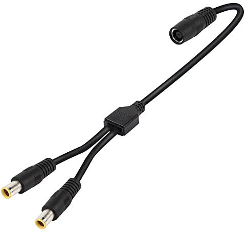GINTOOYUN DC7909 Y Splitter Adapter Cable 14AWG DC 8mm One Female to Two Male Power Cord for Portable Power Station, Solar Panel, Solar Power Bank etc(2 FT)