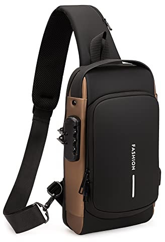 Gutriff Brusttasche und Schulterrucksack mit Schultergurt für Damen und Herren,Umhängetasche mit Mehreren Taschen für Arbeit, Radfahren, Motorrad, Sport und Reisen
