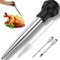 Caffney Turkey Baster Set of 4 Stainless Steel Turkey Baster Syringe Meat Marinade Injector Needle with 2 Needles Silicone Bulb and Cleaning Brush Meat Baster for Kitchen Cooking
