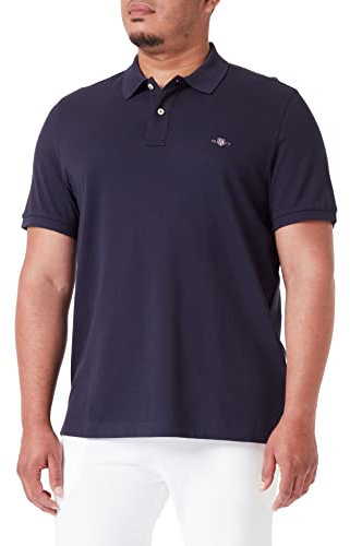 GANT Mens Shield Short Sleeve Pique Polo Shirt Navy S