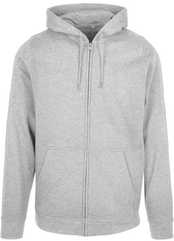 Build Your Brand Herren Kapuzenpullover Basic Zip Hoody, klassischer Männer Hoodie mit Reißverschluss