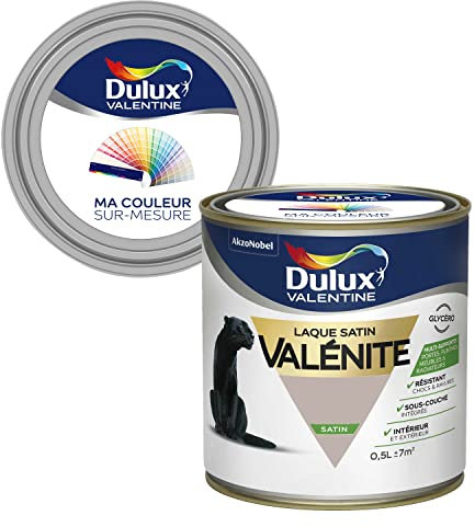 Ma Couleur Sur-mesure par Dulux Valentine – Peinture Laque Glycéro - Grande résistance pour boiseries et ferronneries - Satin Marron Glacé 0,5 L