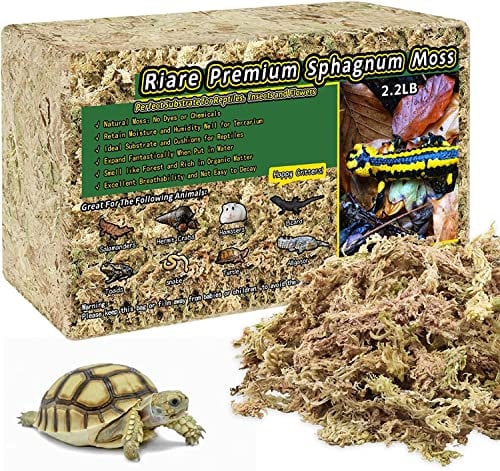Riare 1.2kg Premium Sphagnum Moss for Reptiles-Natural Reptile Moss Dried, Forest Live Moss for Terrarium, Frogs Snake Peat Moss Bedding for Leopard Gecko Turtle Anoles Salamanders